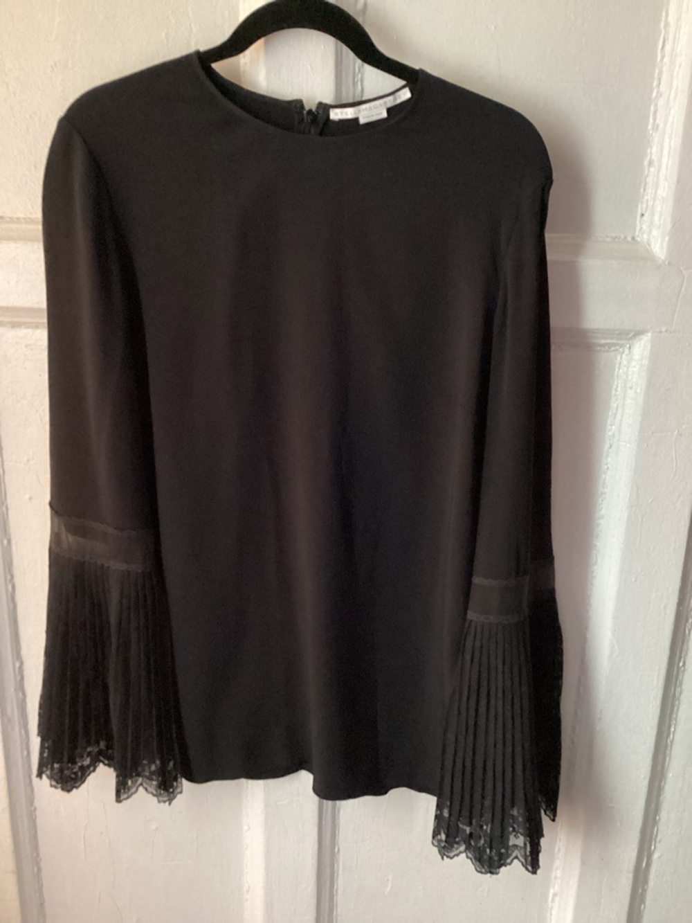 Stella McCarthy black Pleated Bell Sleeve Blouse